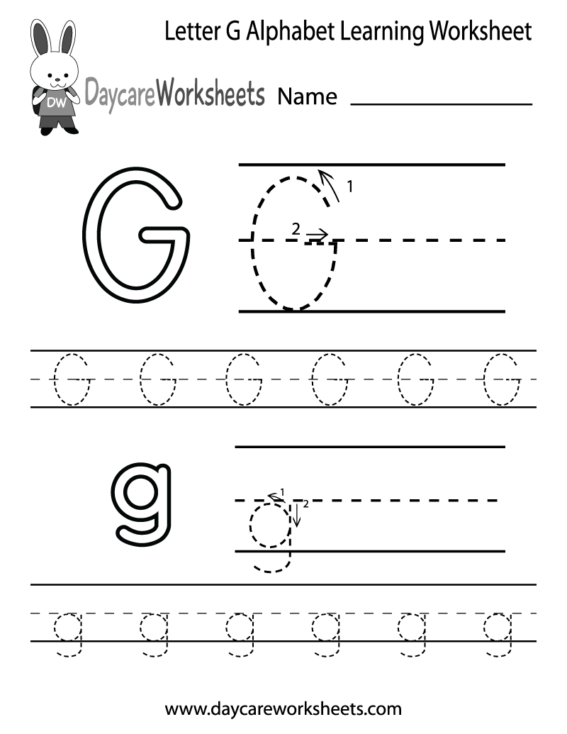 Letter G Worksheet