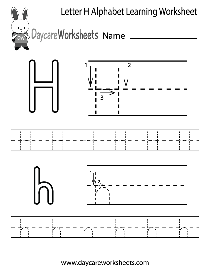 Free Letter H Alphabet Learning Worksheet For Preschool Letter H 