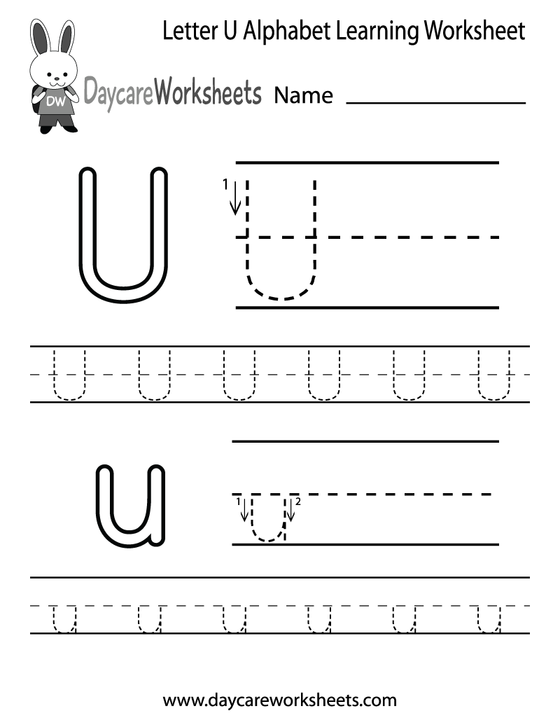 Letter U Worksheet For Preschool
