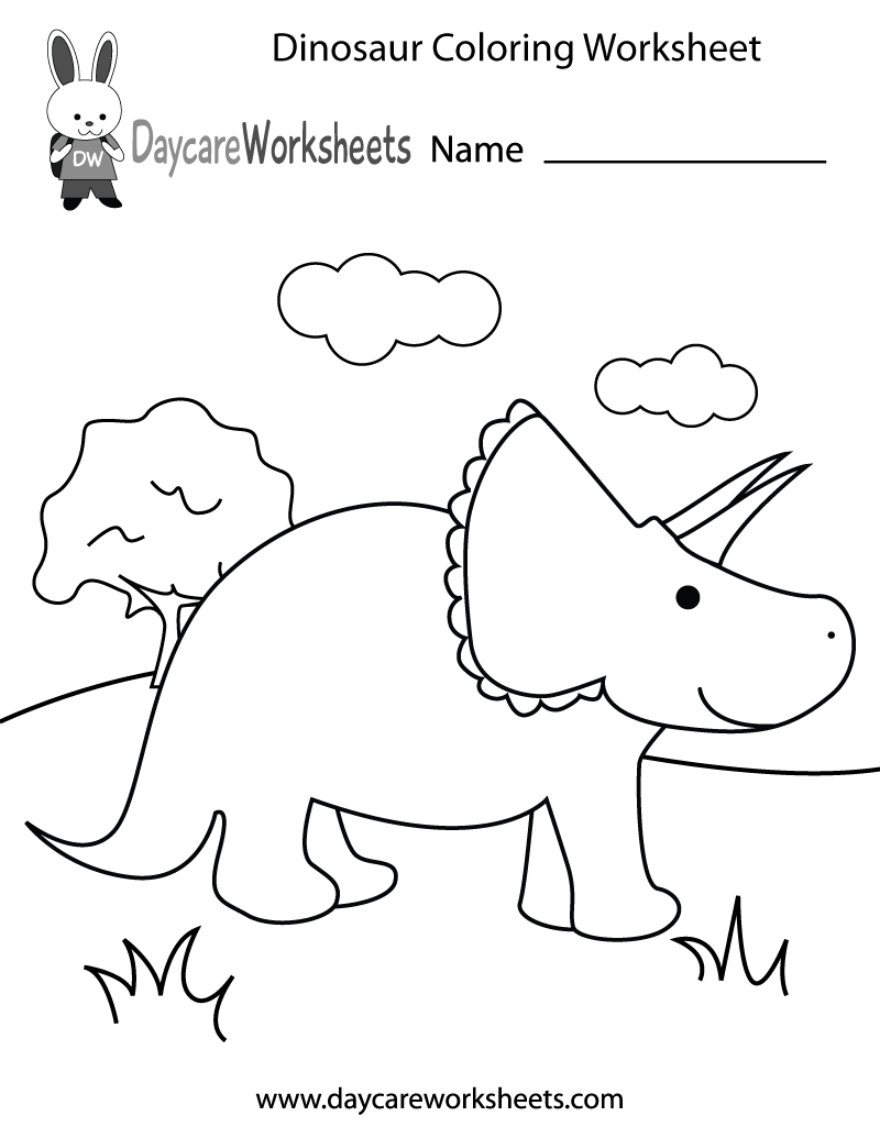 Free Printable Dinosaur Coloring Worksheet For Preschool