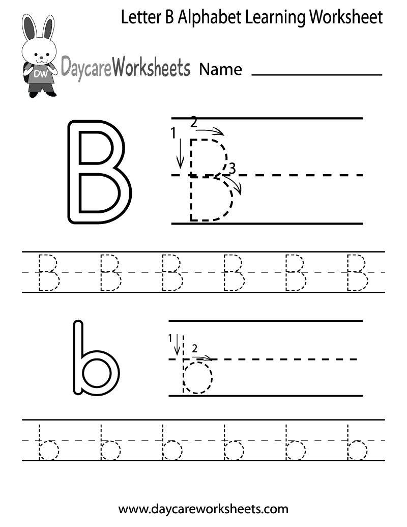 letter b alphabet worksheet for kindergarten students students ...