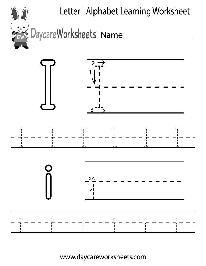 Free Printable Letter I Alphabet Learning Worksheet For Preschool