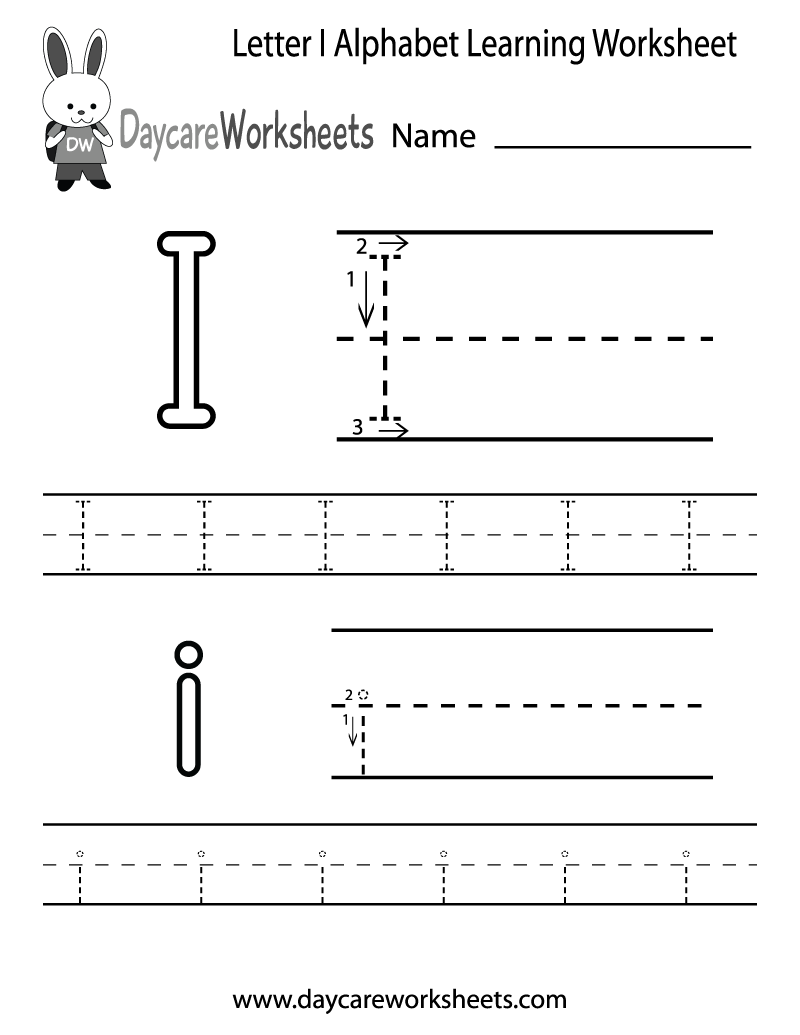 Free Letter I Alphabet Learning Worksheet For Preschool