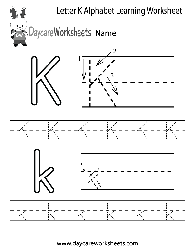 Free Printable K Worksheets For Kindergarten