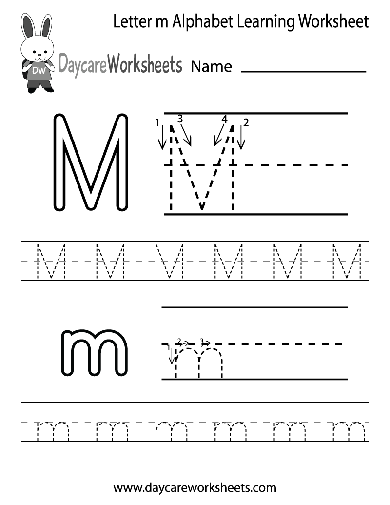 letter m worksheets for preschool