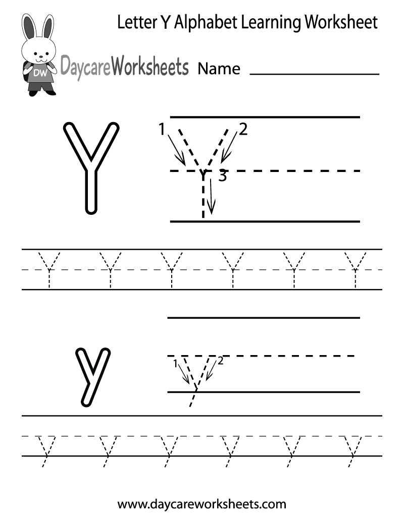 Letter Y Preschool Worksheets