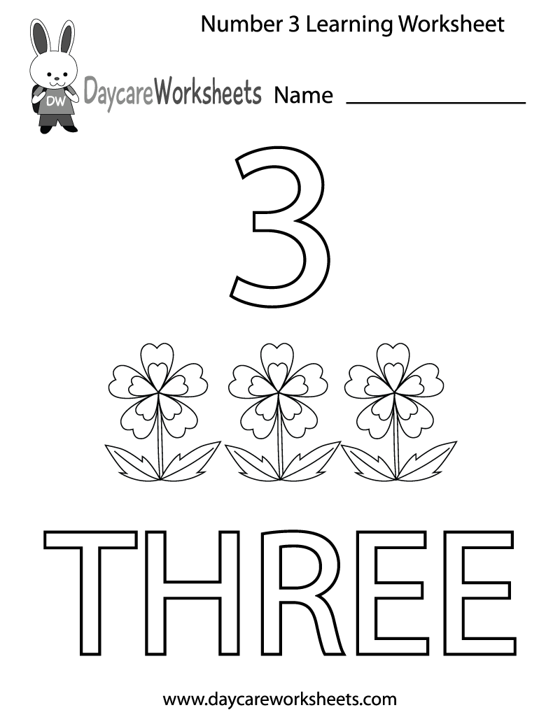 Number 3 Worksheets Free Printable