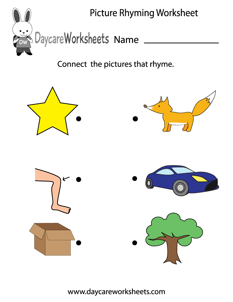 Free Printable Preschool Rhyming Worksheets Printable Templates
